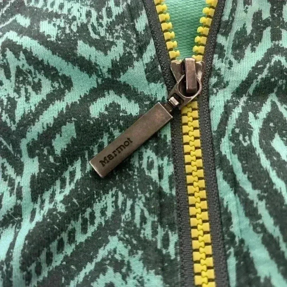 Marmot hooded sweatshirt jacket. Women’s Medium. Full zip. Teal and grey/green. - Picture 4 of 10